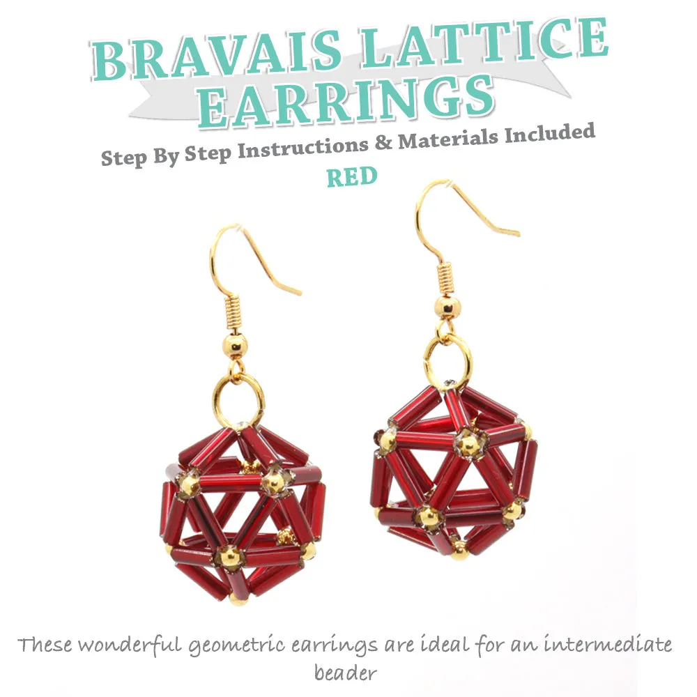 Bravais Lattice Earrings Kit Burgundy