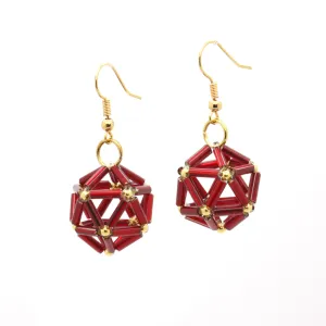 Bravais Lattice Earrings Kit Burgundy