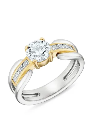 Brilliant cut split band ring