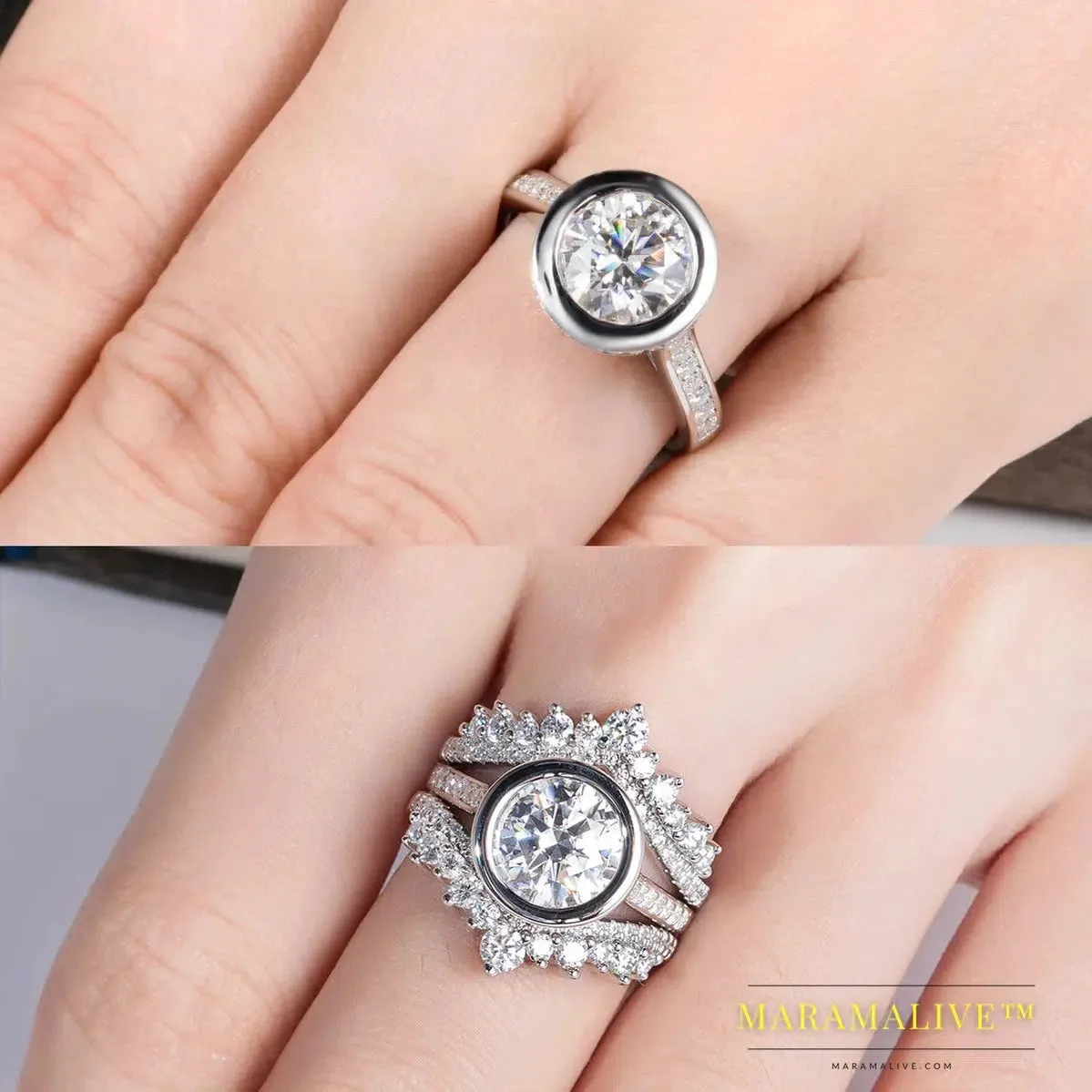 Brilliant Moissanite Silver Engagement Rings