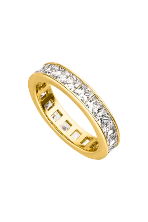 Brilliant Square Ring 14K Gold Plated