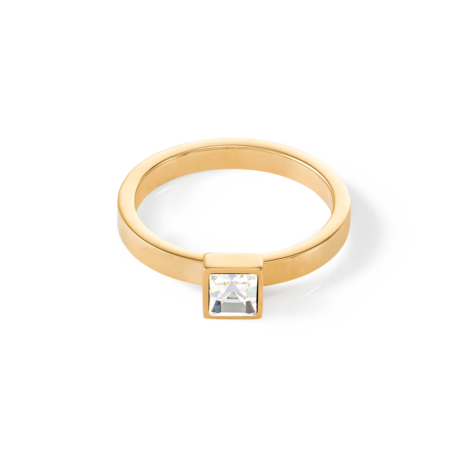 Brilliant Square small ring gold crystal