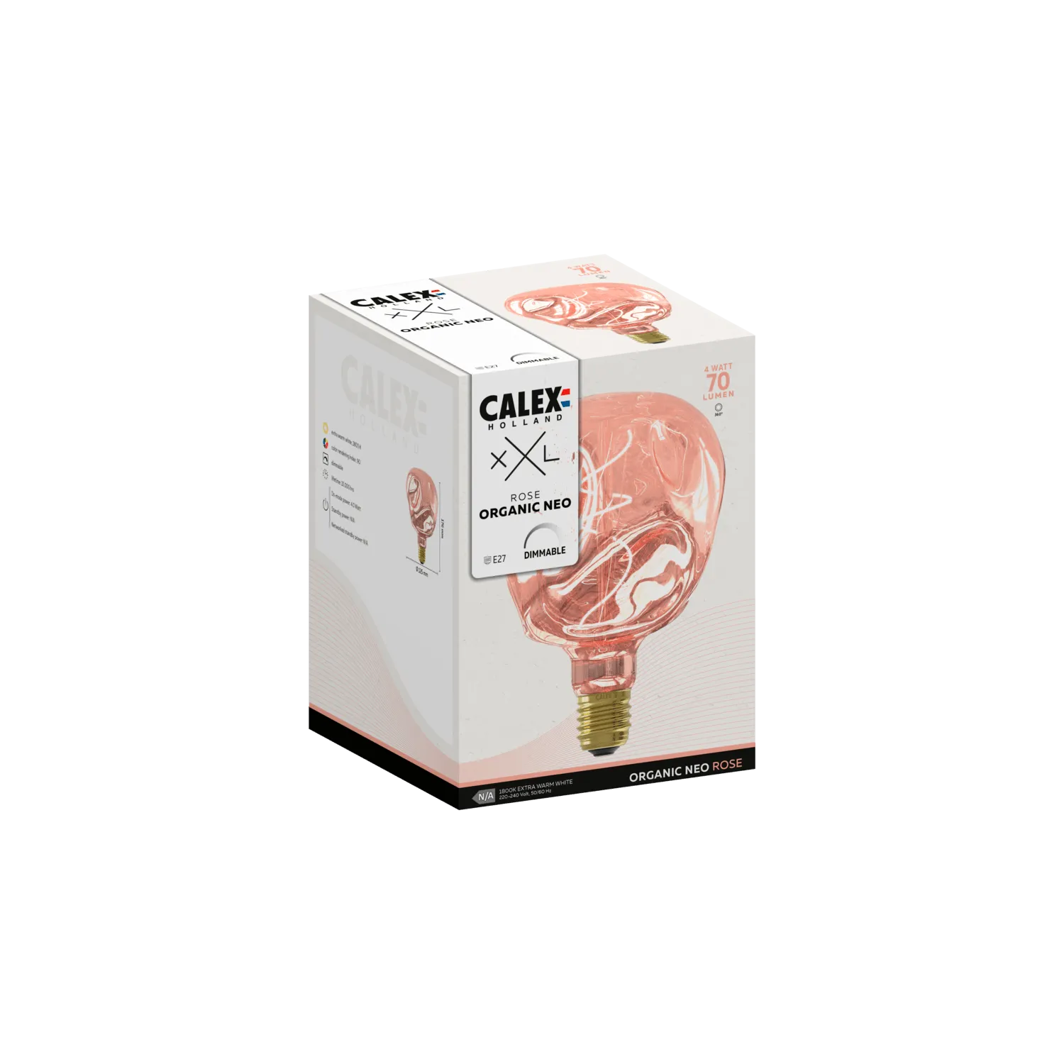 Calex XXL Organic NEO LED Bulb Rose - E27 - 4W - Dimmable