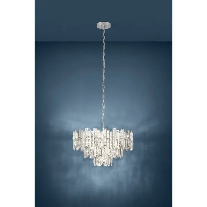 Calmeilles 63cm 10 Light Chrome and Crystal Classic Feature Pendant