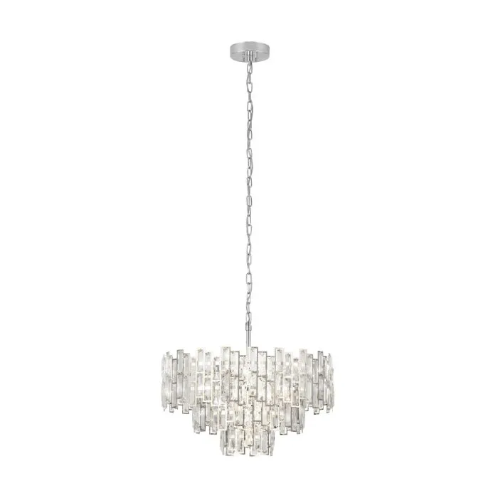 Calmeilles 63cm 10 Light Chrome and Crystal Classic Feature Pendant