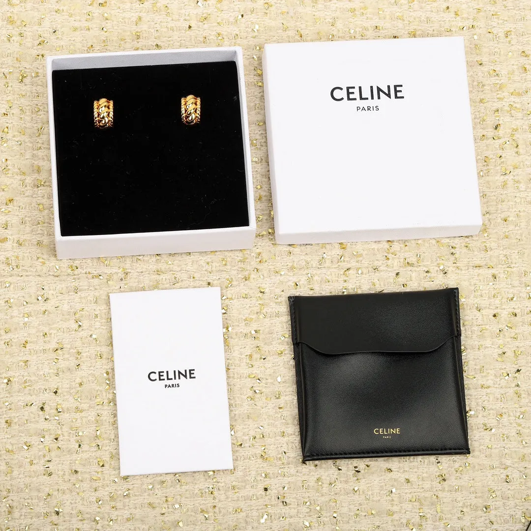 Celine Personalized European and American Style Fashionable and Versatile Hemp Edge C-shaped Earrings EHA73