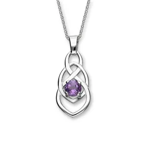 Celtic Silver Pendant CP323 Amethyst