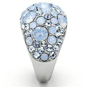 CJG1263 Wholesale London Blue Pave Dome Stainless Steel Ring