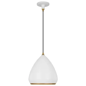 Clasica 13 in. Pendant Light Matte White Finish