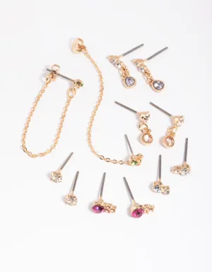 Colourful Mixed Earring Stack 6-Pack