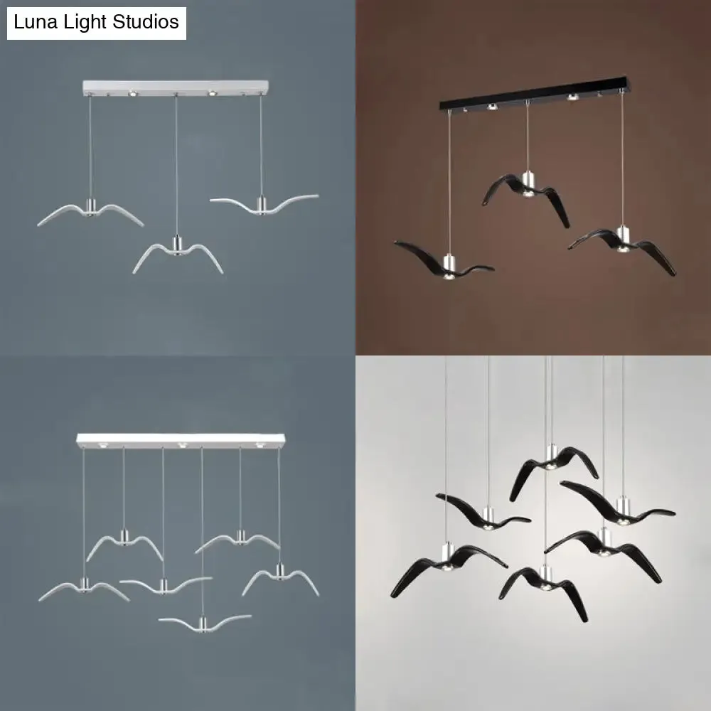 Contemporary Seagull Ceiling Light Fixture - Sleek Metal Pendant Lighting