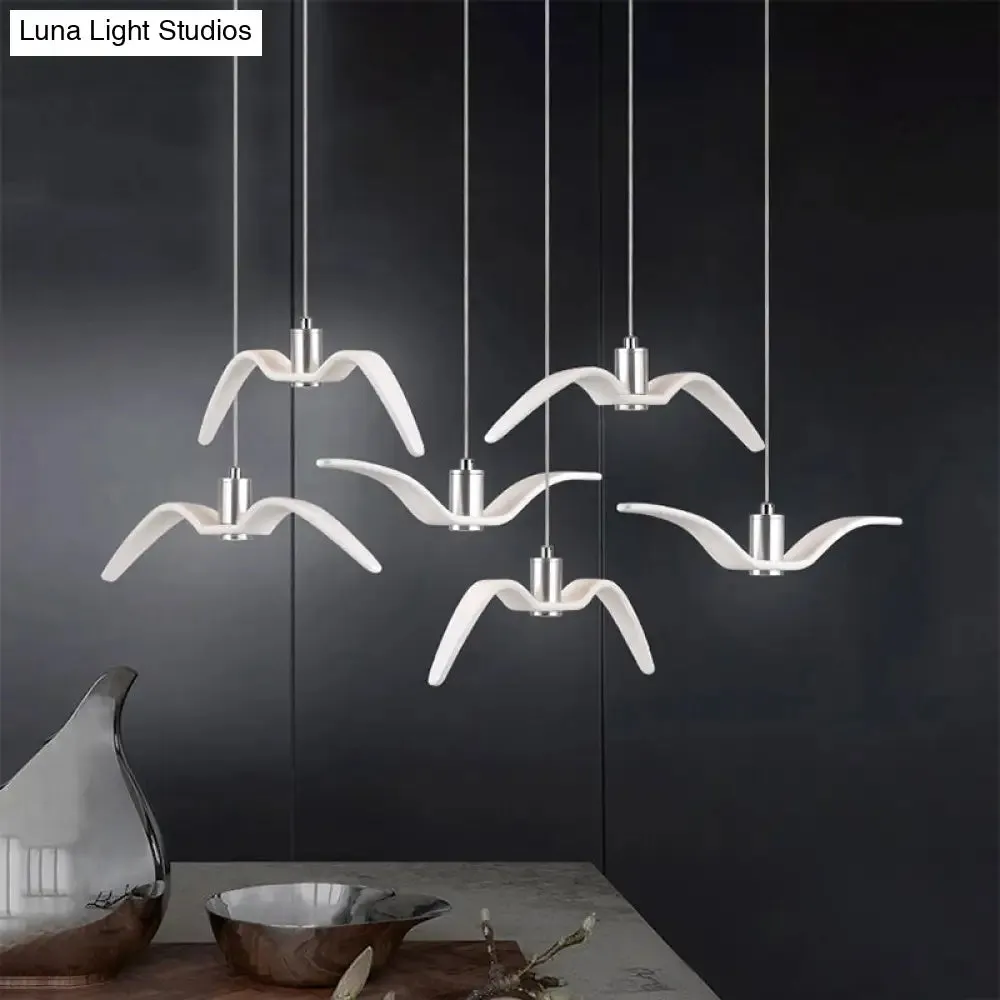 Contemporary Seagull Ceiling Light Fixture - Sleek Metal Pendant Lighting