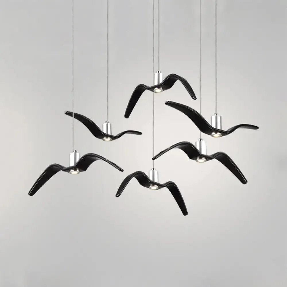 Contemporary Seagull Ceiling Light Fixture - Sleek Metal Pendant Lighting