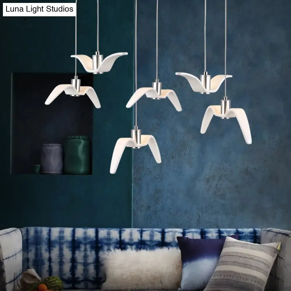 Contemporary Seagull Ceiling Light Fixture - Sleek Metal Pendant Lighting