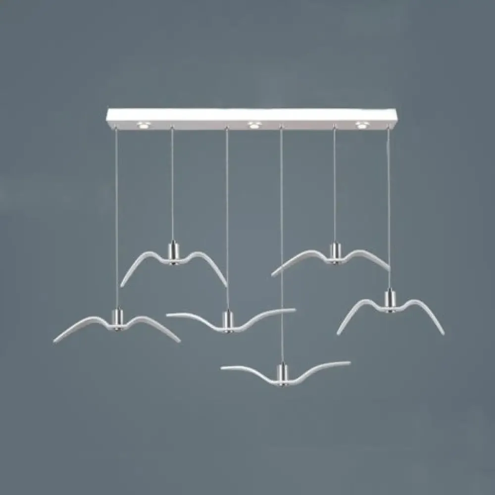 Contemporary Seagull Ceiling Light Fixture - Sleek Metal Pendant Lighting