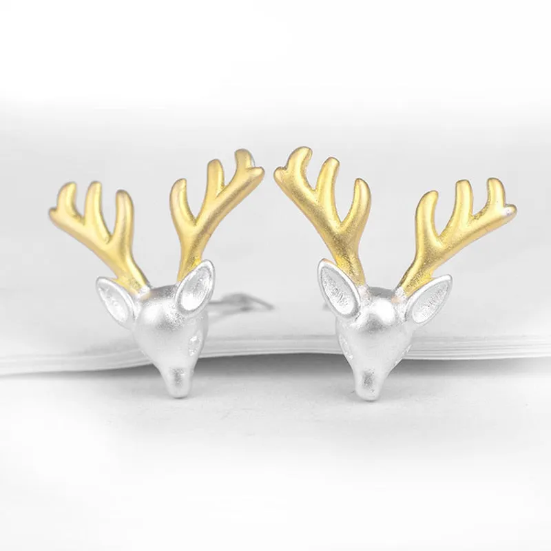 Creative Christmas Ornaments Stylish Christmas Elk Crystal Deer Stud Earrings For Women