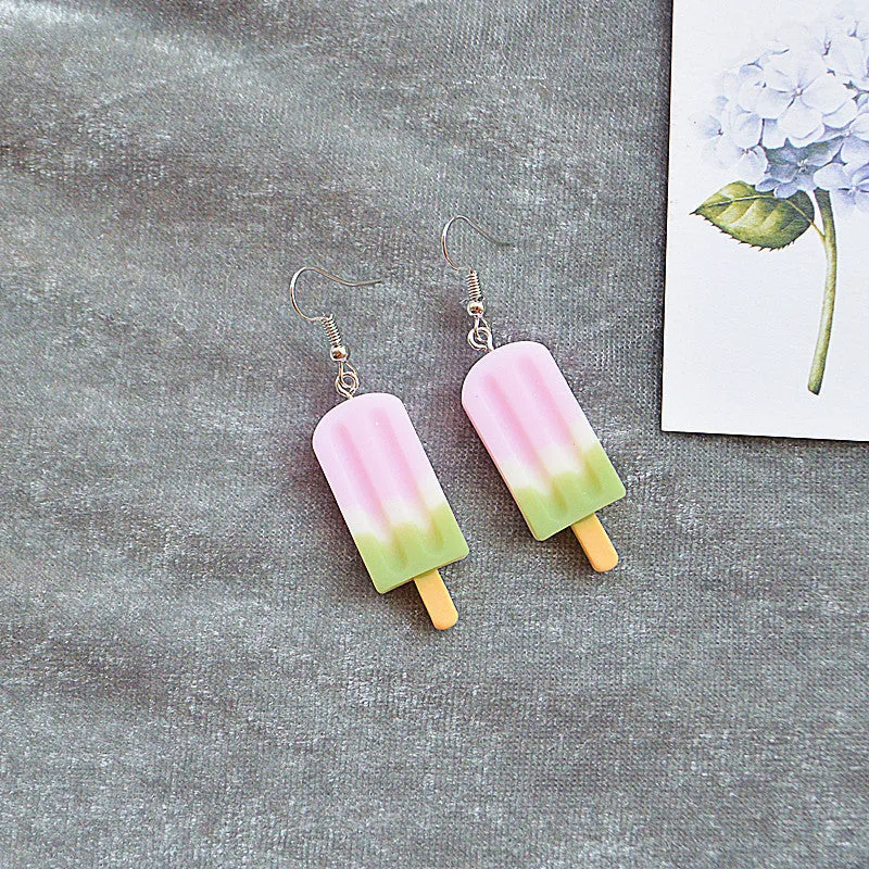 Creative Simulation Ice Popsicle Play Earrings Cool