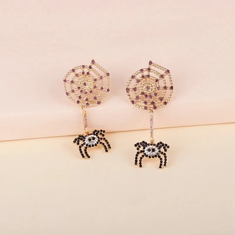 Creative Spider Exaggerated Insect Fun Halloween Earrings