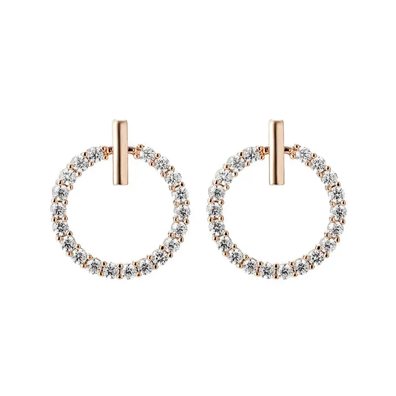 Crystal Rhinestone Round Stud Earrings