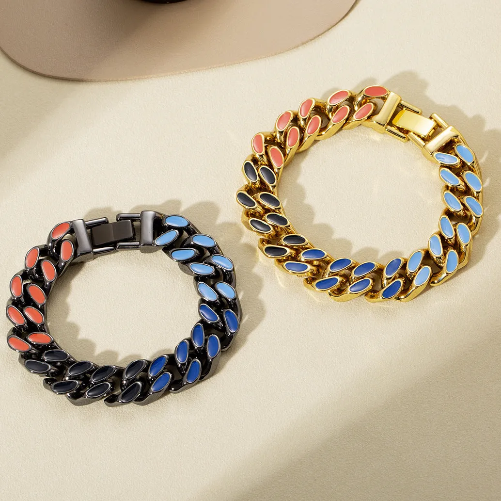 Cuban Chain Matching Couple Bracelets Set