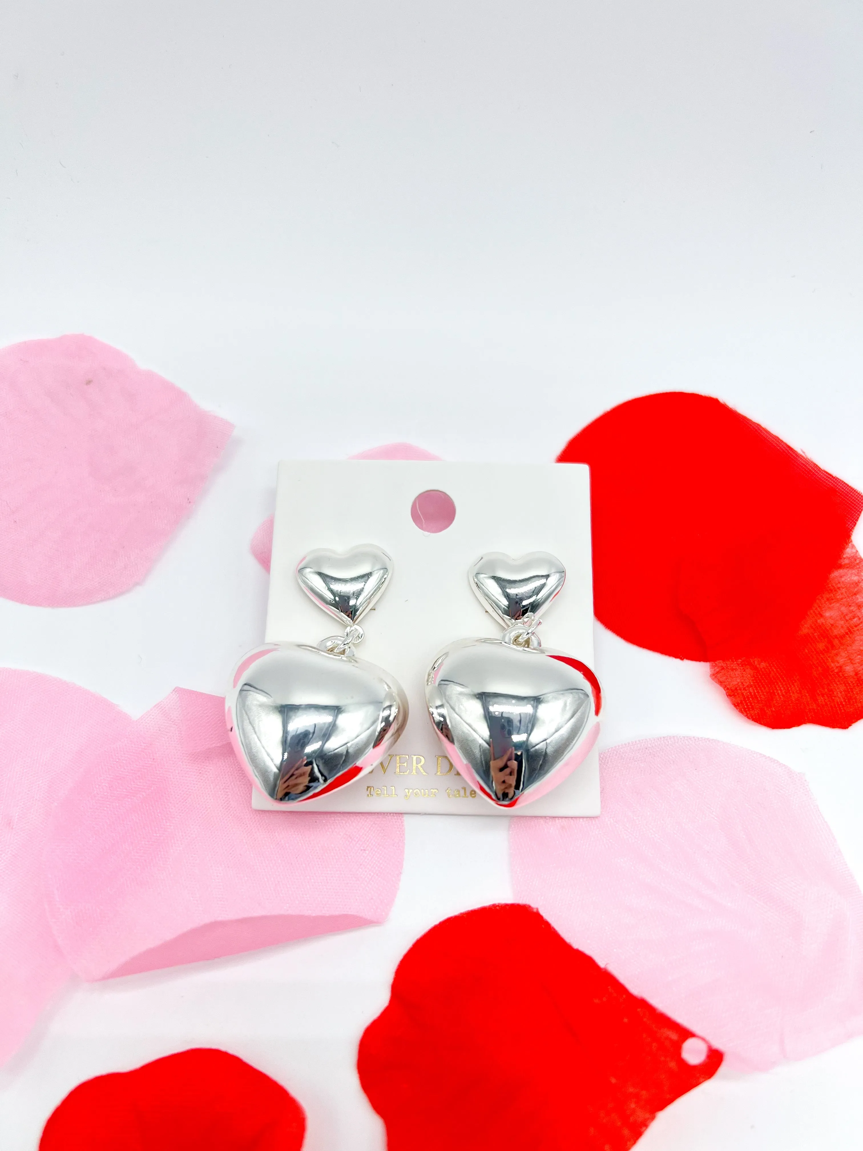 Curvy Bubble Heart Earrings