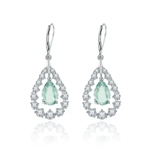 Cystal Creative Pear Drop Silver Drop Earrings for Women