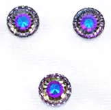 Czech Heliotrope Crystal Cabochons 14mm Vintage (6)