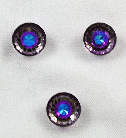 Czech Heliotrope Crystal Cabochons 14mm Vintage (6)