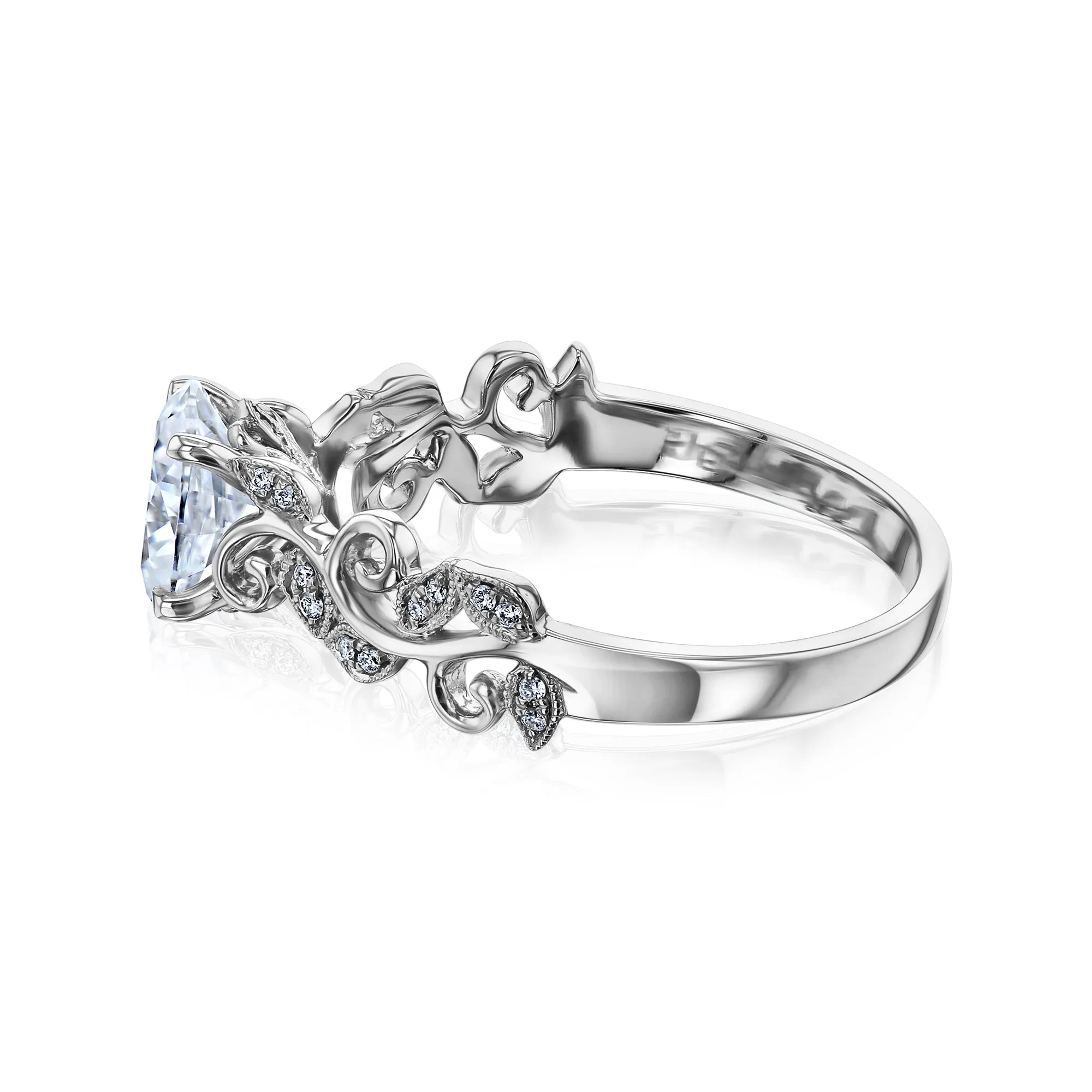 Daphne Diamond Wreath Moissanite Engagement Ring