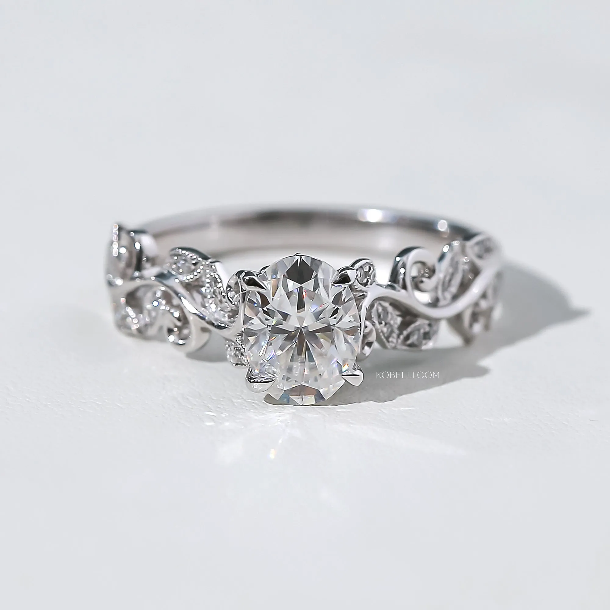 Daphne Diamond Wreath Moissanite Engagement Ring