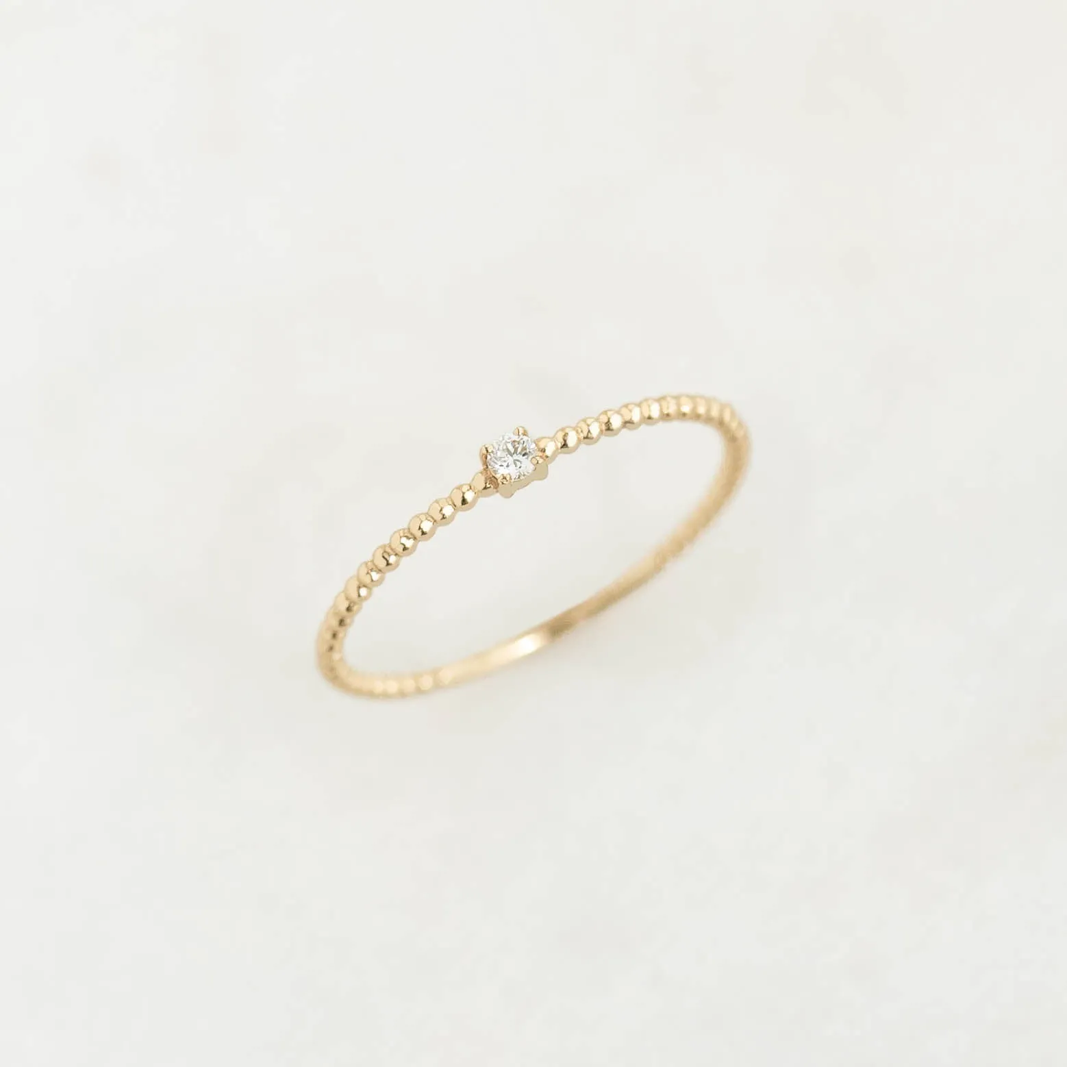 Diamond Beaded Ring 14k Gold - Natalie