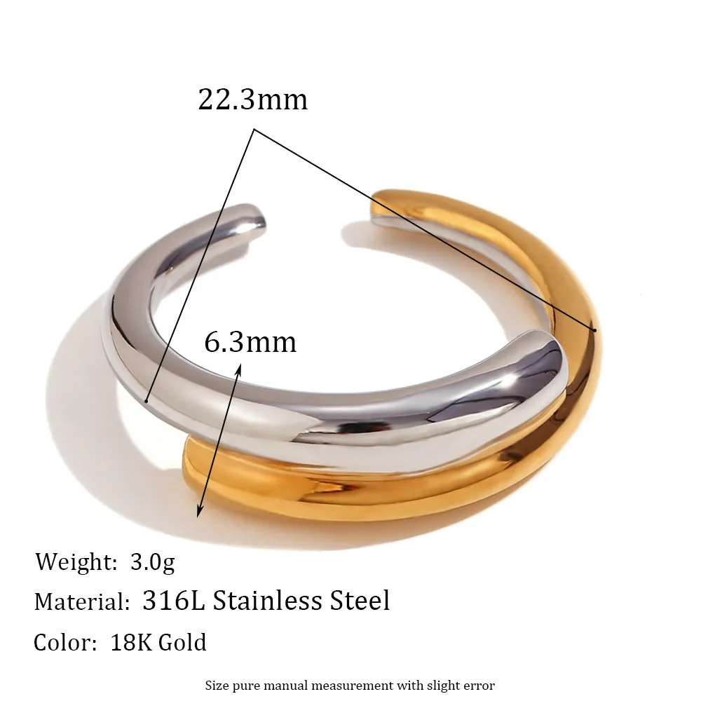 Dual Tone C Shape Imposed Multicolour Rings JLTR0417