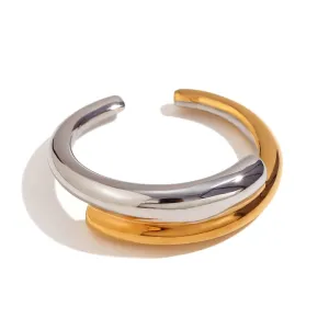 Dual Tone C Shape Imposed Multicolour Rings JLTR0417