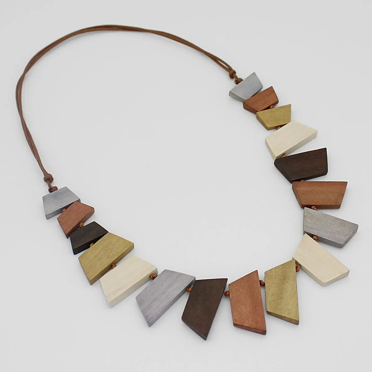 Dulcie Geometric Wood Necklace