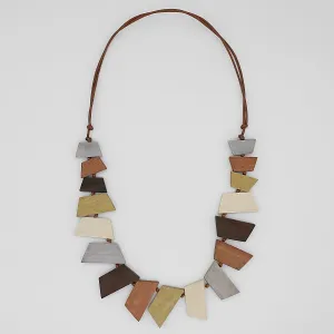 Dulcie Geometric Wood Necklace