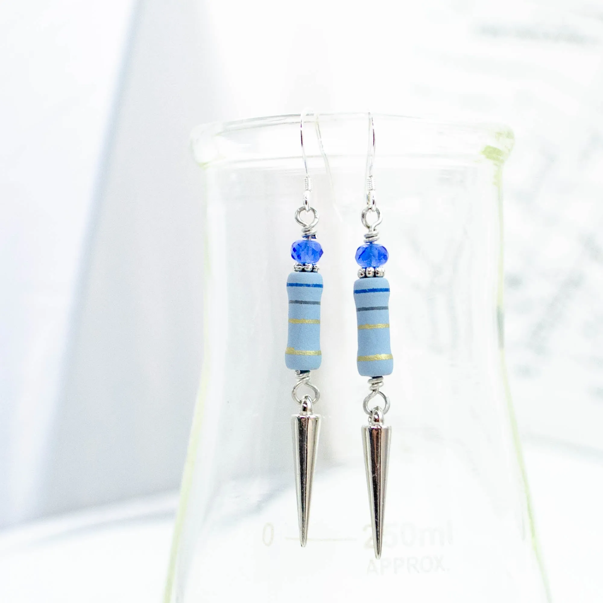 Electronic Component Earrings - Blue Resistors