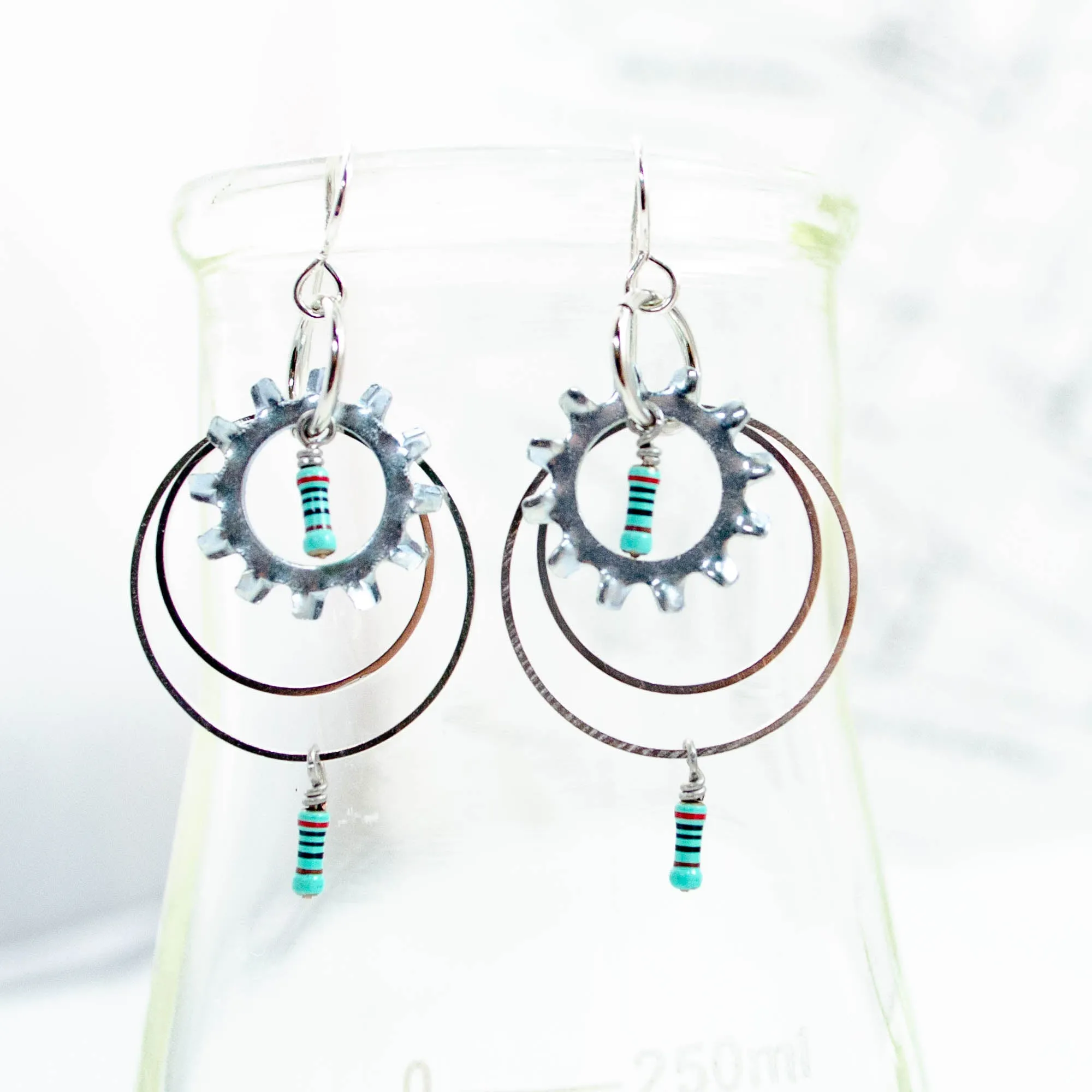 Electronic Component Earrings - Resistors and Washers