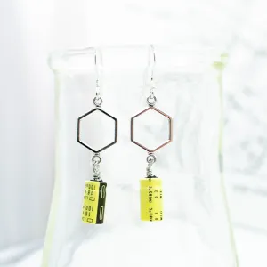 Electronic Component Earrings - Yellow Capacitors