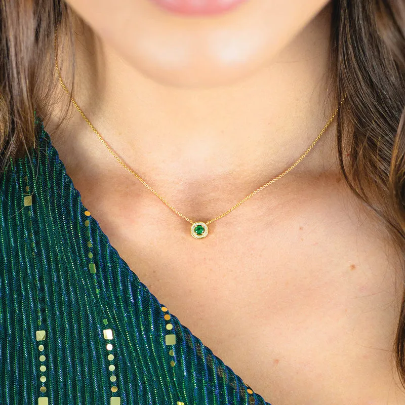 EMERALD HALO NECKLACE