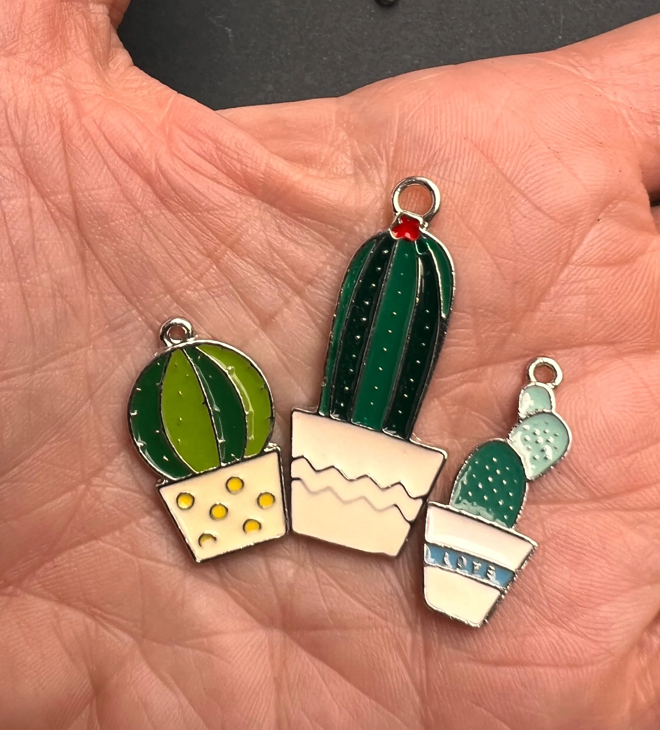 Enamel Cacti Charm / Pendant