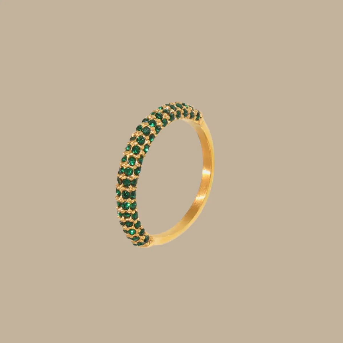 Exquisite 18K Gold-Plated Inlaid Zircon Ring