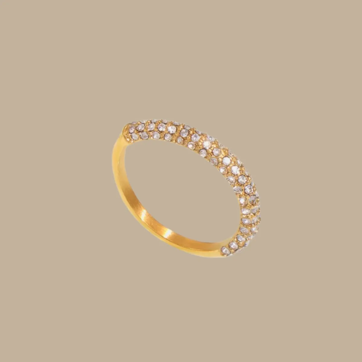 Exquisite 18K Gold-Plated Inlaid Zircon Ring