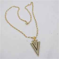 Fancy Arrowhead Pendant on  Gold Chain Necklace