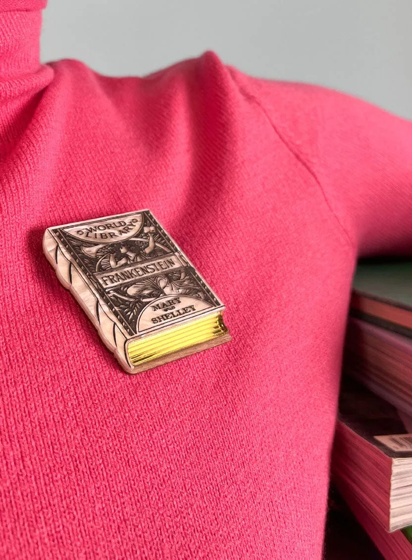 Frankenstein Book Brooch