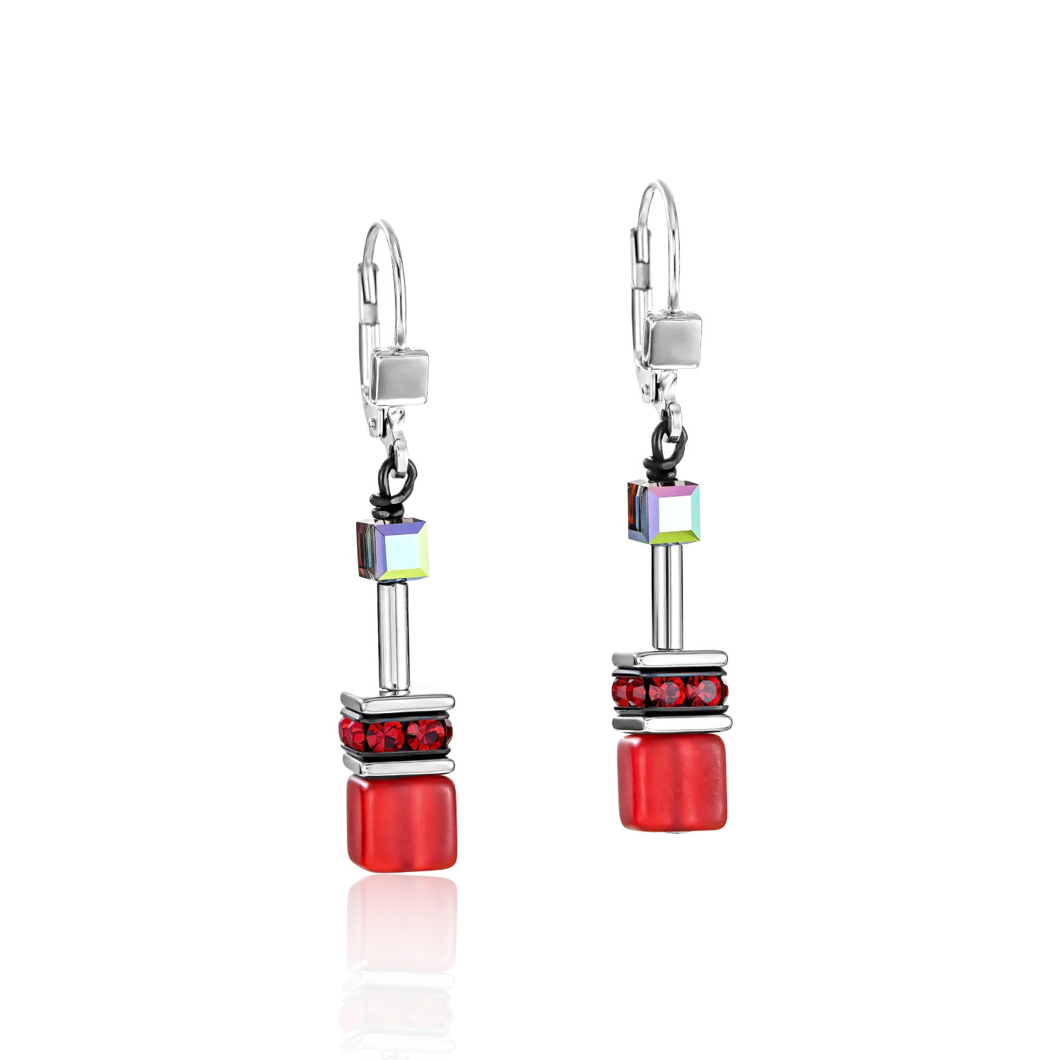 GeoCUBE® Earrings red