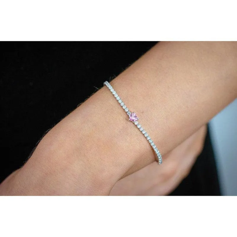 Georgini Sweetheart Tennis Bracelet - Silver - 18cm