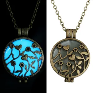 Glowing Necklace Pendant Long Chains Vintage Necklace For Women Glow In The Dark glass necklace glowing jewelry