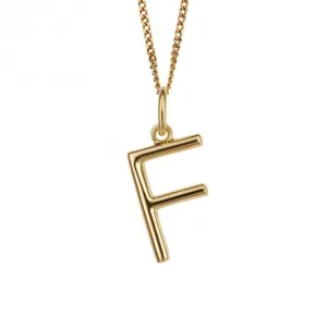 Gold Plated Initial Letter F Pendant P5132