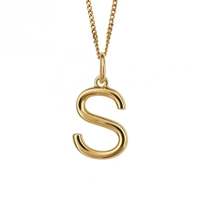 Gold Plated Initial Letter S Pendant P5145