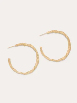 Gold Vermeil Hammered Hoop Earrings